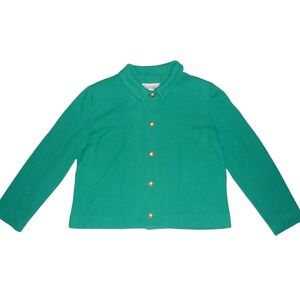 Castleberry London New York Green Santana Knit Gold Button Blazer Suit Jacket 18